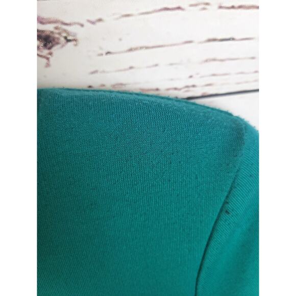 VTG EJM Colorblock Turtleneck Heavy Long Sleeve Sheath Dress 14 Green Flaws - Picture 10 of 16
